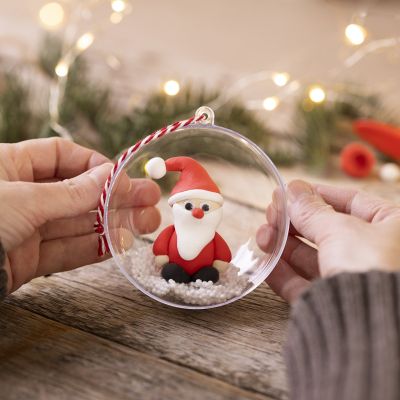 Silk Clay® Christmas baubles with Santa Claus