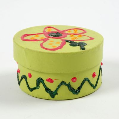 A painted round Box with a Lid