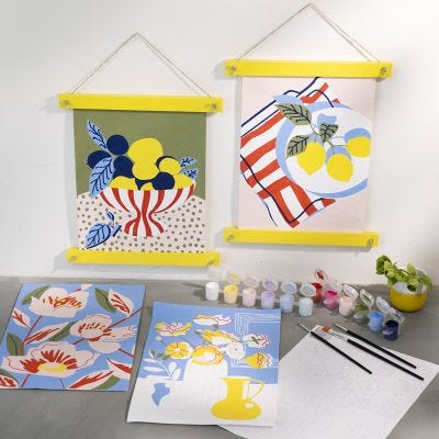 Plakater med paint by numbers teknik
