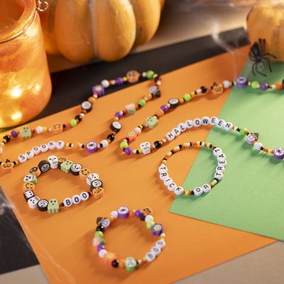 Halloween jewellery with letter beads