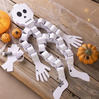 Halloween skelet af papir