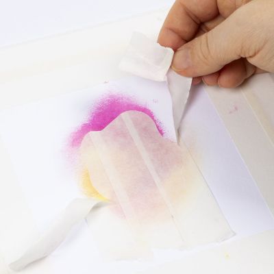 How to use masking tape to create sharp lines and effects with oil pastels