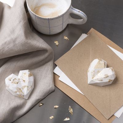 Heart cast in resin cast mix