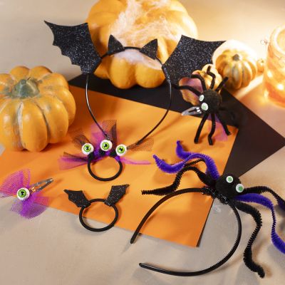 Halloween spider and bat hair decorations