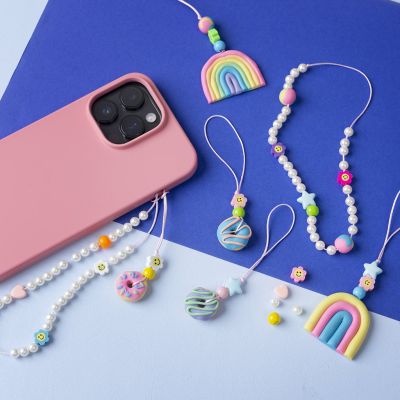 Mobile charms with beads and figures