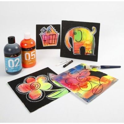 Canvas Panels with Neon Paint