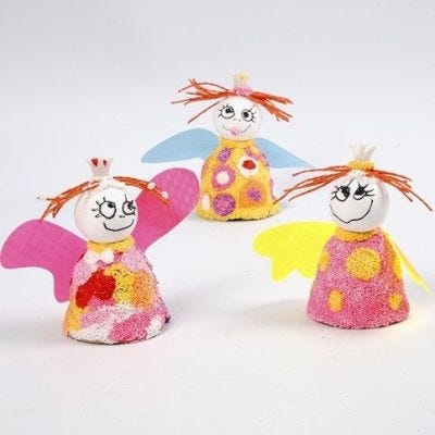 An Angel made from a Terracotta Bell using Foam Clay
