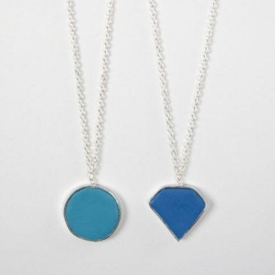 A Fimo Modelling Clay Pendant in an Aluminium Wire Frame