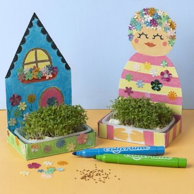 Decorated Cress Trays with Sequins