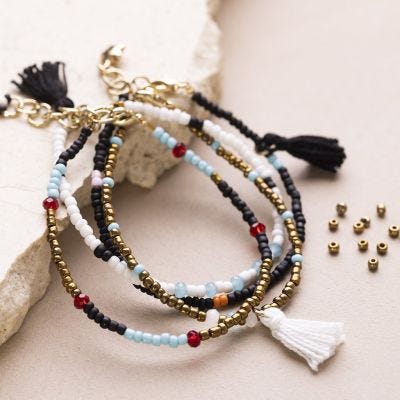 A Bracelet with Rocaille Seed Beads