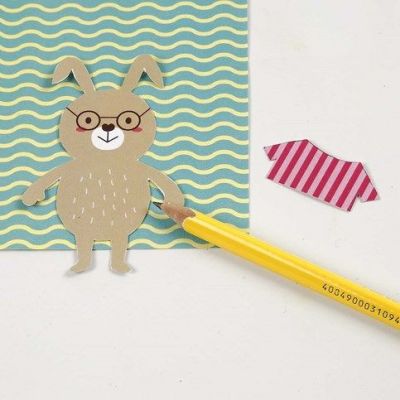 Easter Bunny Hanging Decorations with patterned Card Clothes