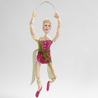 A Ballerina made from gold Bonsai Wire covered with  Papier-mâché Pulp