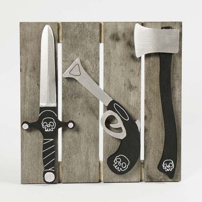 Wall Decoration with painted Weapons