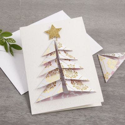 A Christmas Card with a 3D Christmas Tree from Vivi Gade Design Paper