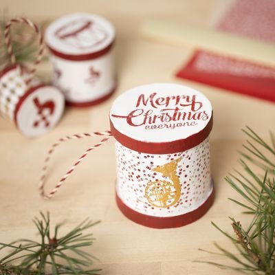 A Drum from a Box decorated with Craft Paint