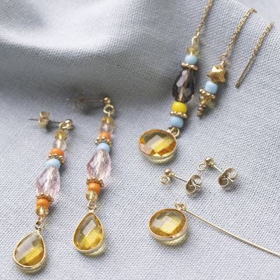 Earrings with Cabochon Jewellery Pendants