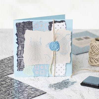 A homemade Greeting Card with handmade Paper