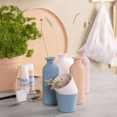 Plaster painted vases
