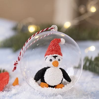 Foam Clay® Christmas baubles with penguins