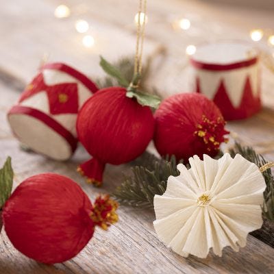 Christmas decoration made of crepe paper