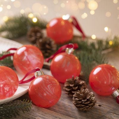 Marbled Christmas baubles