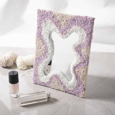 Soft mirror using trendy punch needle technique