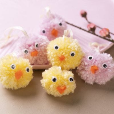 Pom-Pom Easter Chickens