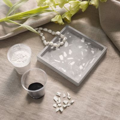 Square Tray with Terrazzo