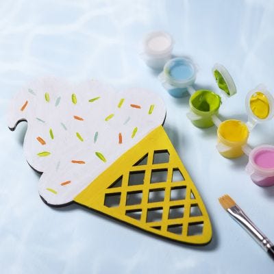 Painted Wooden Ice Cream Cone