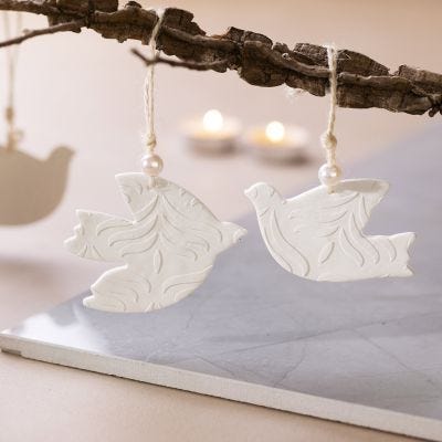 Fine polymer clay doves