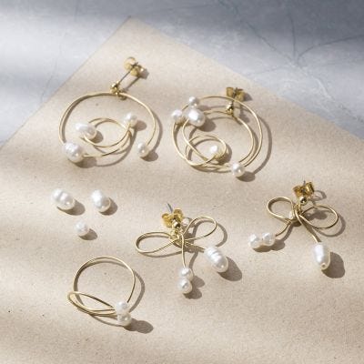 Jewellery wire earrings and ring