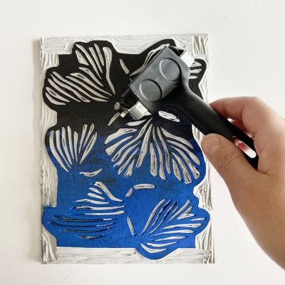 How to make linoleum block prints with a colour gradation