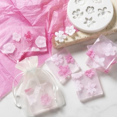 Soaps with flowers inside
