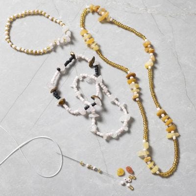 Jewellery with rose quartz