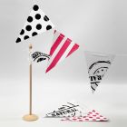 Bunting with Screen Stencil Prints, Stripes and Dots