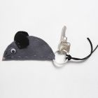 A Felt Mouse with a Suede Cord Tail for a keyring Fob