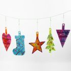 Large Christmas hanging Decorations from decorated die-cut Card