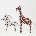 A Horse and a Giraffe made from Card with an Animal Fur Print