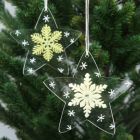 Acrylic Stars, decorated with Felt Snowflakes and Graphics
