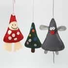Christmas hanging Decorations made from Felt with Stuffing