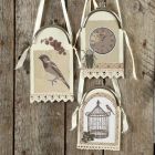 Card & Design Paper hanging Decoration in Purse Frame with Ribbon