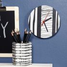 A Wall Clock and a Pencil Holder decorated with Decoupage Paper