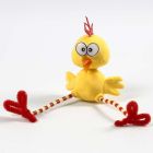 A Silk Clay Chick with long Legs made from Pipe Cleaners and Nabbi Beads