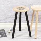 A wooden Stool decorated with Ethnic Patterns using a  Stencil