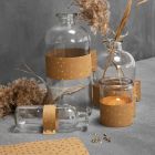 Glass Bottles and Candle Holders decorated with Faux Leather Paper