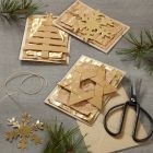 Christmas Cards decorated with Faux Leather Paper hanging Decorations