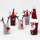 Father Christmas and Reindeer from recycled Cardboard Tubes