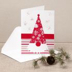 A Christmas card with a nosy elf made from design paper