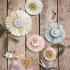 Rosettes made from handmade paper