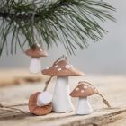 Toadstool hanging decorations made from self-hardening clay